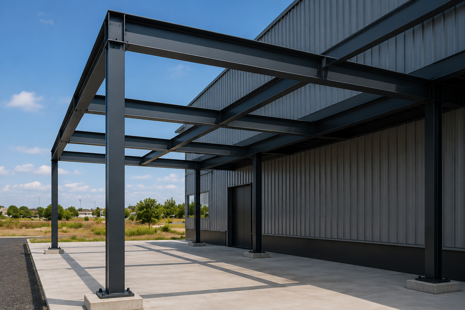 Structure manufactured from steel